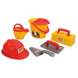 Polesie - Bucketset Worker ConsTruct, 7 pcs, Hard Hat, bucket playset for kids