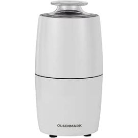 Olsenmark Coffee Grinder- OMCG7023/ 60 g Capacity, 150W Powerful Motor, Durable Jar and Blade/ Ergonomic Grip, Perfect for Grinding Coffee Beans, Spice, Bread, etc./ White, 