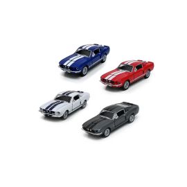 Pack of 4 Pcs 1967 Shelby GT-500 Die Cast Metal Doors Openable Pull Back Action Toy Car