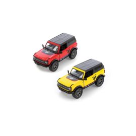 Pack of 2 Pcs 1:34 Scale Door Openable 2022 Ford Bronco Hard Top with Printing Diecast Metal Alloy Toy Car