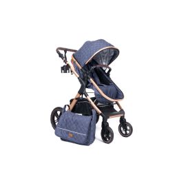 Belecoo one fold-to-half luxury pram 2 in 1 - Blue