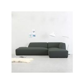 Eliza L-Shaped Fabric Sectional Sofa in Charcoal Color 2 Pieces Sectional Sofa