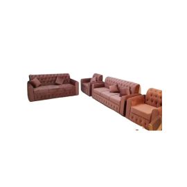 Maharat Al Bahar Purple 7-Seater Sofa Set with Pillows - Comfortable and Stylish Addition to Your Living Space (190x80x80cm)