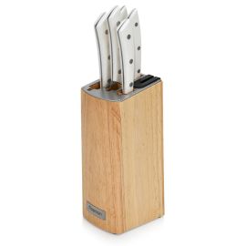 Six Piece Knife Set ULM with Wooden Block with Built-In Sharpener X30Cr13 Steel