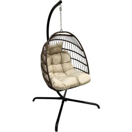 Maple Home Modern Hanging Swing Chair With Stand Contemporary Plush Cushion Eco-Friendly Indoor Outdoor Furniture