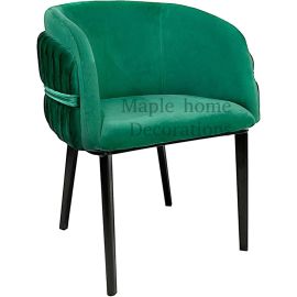 MAPLE HOME DECORATION Modern Accent Velvet Dining Arm Chair Upholstered metal legs Kitchen Living Room Furniture