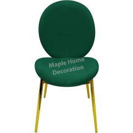 Maple Home Velvet Dining Chair Upholstered Comfortable Cushion Armless Chair Dining Living Room Furniture (Green)