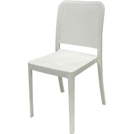 Maple Home Dining Chairs Plastic Stacking Modern Molded Side Chair Kitchen Dining Room Chair Indoor Outdoor Furniture (White)