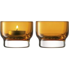 Utility Tealight Holder H6cm Amber x 2