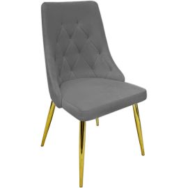 Maple Home Velvet Dining Chair Armless Cushion Comfy Upholstered Living Room Kitchen Furniture Leisure Side Chairs Metal Legs. (Grey)