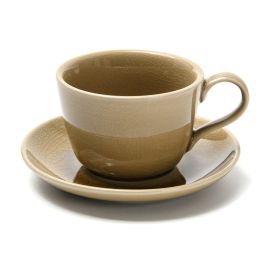 Fissman 2-Piece Cup And Saucer Brown 260ml