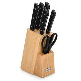 7-Piece Knife Set Kanematsu with Wooden Block X30Cr13 Steel