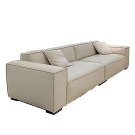 Leather Sofa Combination Sofa Living Room Furniture Couch/settee (beige, Four-seater) (248cm)