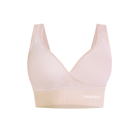 Sankom - Patent Organic Cotton Bra For Back Support, Ivory 