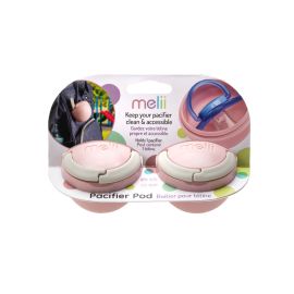 Melii Pacifier Pod, BPA Free Pacifier Holder Case Pink 2 pcs / Adorable and Practical Baby Pacifier Storage - BPA Free Safety - Easy to Carry