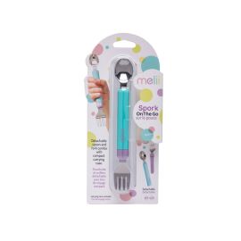 Melii Detachable Spoon & Fork with Carrying Case Blue & Purple