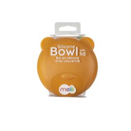 Melii Silicone Bowl with Lid Brown Bear 350 ml / Airtight & Leakproof Baby Food Containers - Baby Food Storage Pods for Effortless Mealtime