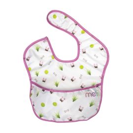 Melii Fold Up Bib with scoop White & Pink Bulldog 2 pcs