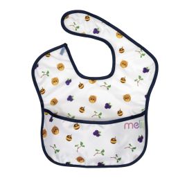 Melii Fold Up Bib with scoop White & Navy Bear 2 pcs