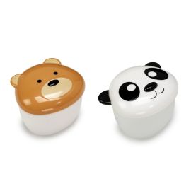 Melii Snack Food Storage Container with PP base Bear & Panda 2 pcs