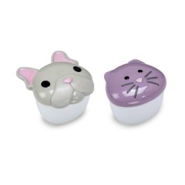 Melii Snack Food Storage Container with PP base Bulldog & Cat 2 pcs