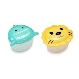 Melii Snack Food Storage Container with PP base  Shark & Lion 2 pcs