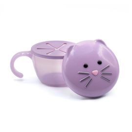 Melii Snack Container with Finger Trap - Purple Cat