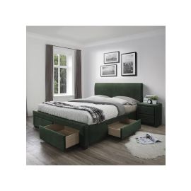 Modena Bed with drawers 160x200cm Queen size Bed in Green Color