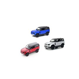 Pack of 3 Pcs 1:36 Scale Door Openable Pull Back Action Land Rover Defender 90 Diecast Metal Alloy Toy Car-Assorted Colour