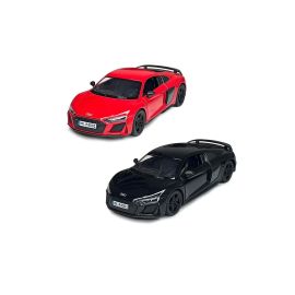 Pack of 2 Pcs 1:36 Scale 2021 Audi R8 Coupe Door Openable Pull Back Action Diecast Model Alloy Metal Toy Car-Assorted Colour