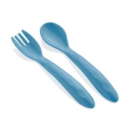 Babyjem Baby Spoon and Fork Set, 12+ Months, Blue