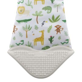 Babyjem Baby Teething Scarf & Tie, 3+ Months, White/Green