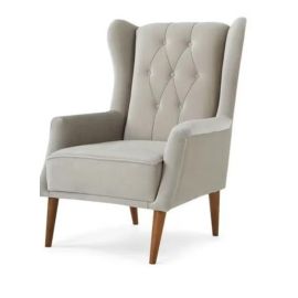 Barcelona Upholstered Armchair 1 Seater Beige 90x80x90