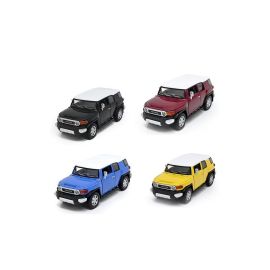 Pack of 4 Toyota FJ Cruiser 1/36 Scale Die Cast Metal Doors Openable Pull Back Action Toy Car-Assorted Colours