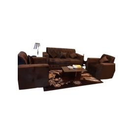 Maharat Al Bahar Classic 5-Seater With Pillow Sofa Elegant Design To Enhance Your Home Decor 3+1+1-Brown 190x80x80cm