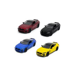 Pack of 4 Pcs BMW M8 Competition Coupe 1/38 Scale Die Cast Metal Doors Openable Pull Back Action Toy Car-Assorted Colour