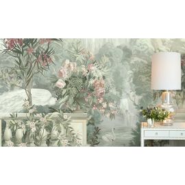 Affresco White Peacock Design Wallpaper AB322 - width 135cm