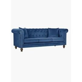 3-Seater Sofa With Cushions-Blue 220x80x80