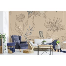 Affresco Aesthetic Leaves Wallpaper AF2180 - 135cm