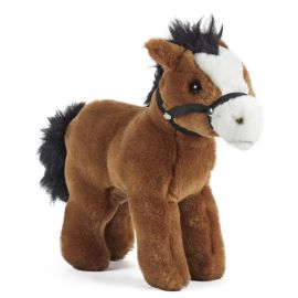 LIVING NATURE HORSE WITH BRIDLE / REALISTIC SOFT CUDDLY HORSE TOY, NATURLI ECO-FRIENDLY PLUSH, 18CM