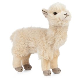 Living Nature Alpaca, Realistic Soft Cuddly Farm Toy, Naturli Eco-Friendly Plush, 25cm