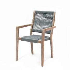 ARMSTRONG TEAK DINING ARMCHAIR WITH ROPE