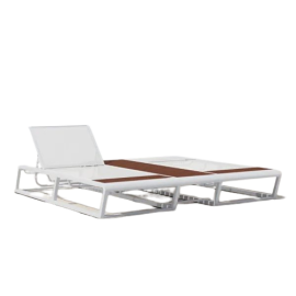 Fifa Metal Double Outdoor Chaise for Garden Pool, Day Bed, Chaise Lounge Chair, Modern Style