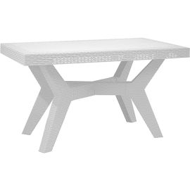 Aura Plastic Rectangular Foldable Table With Steel Legs All-Weather Elegant and Modern Outdoor and Indoor Furniture