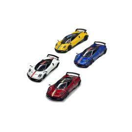 Pack of 4 Pcs 1:38 Scale Door Openable Pull Back Action 2016 Pagani Huayra BC with Printing Diecast Alloy Metal Car-Assorted Colour