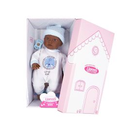 Llorens Cuca Mulata Soft Body Baby Doll with Romper and Blue Wool Hat, Pacifier Included, 30cm for Ages 3+