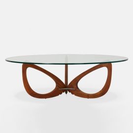 Aster Walnut Coffee Table Glass Table top, tea table, center table, side table, bed table