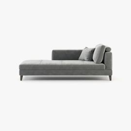 Karin Chaise Lounge, Upholstered Textured Fabric Chaise Lounge, Sleeper long lounger.