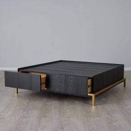 Noah Black Coffee Oak Table, tea table, counter table for Living Room