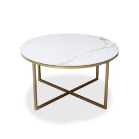 Ida Coffee Table, Modern Round Sofa Side Table, Marble Tabletop, Tea table, Counter Table.